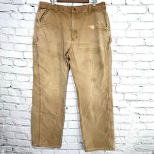 Carhartt Mens Washed Duck Work Pants 38x32 Original Dungaree Fit B11-BRN 2018 *C